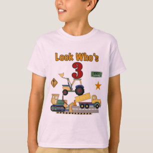 T-shirt Véhicules de construction 3e chemises d'anniversai