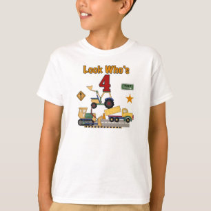 T-shirt Véhicules de construction 4e chemises d'anniversai