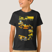 T-shirt Véhicules De Construction Camions Pour 5 Cinq Ans (Devant)