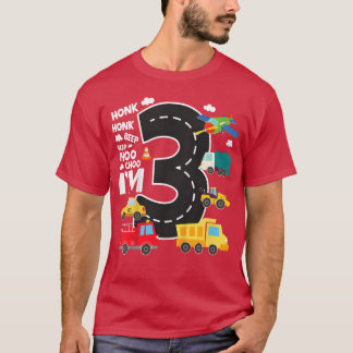 T-shirt Véhicules de construction ludiques 3 voitures de g