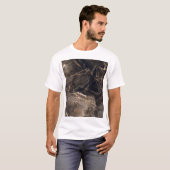 T-shirt Veines dorées en marbre foncé Brown (Devant entier)