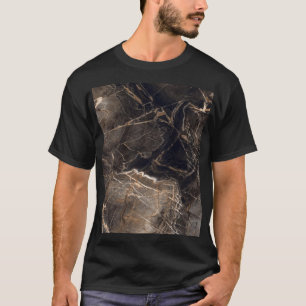 T-shirt Veines dorées en marbre foncé Brown
