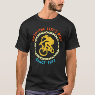 T-shirt Vélo 1972 50E Anniversaire, Cadeau Pour Moun 50 An