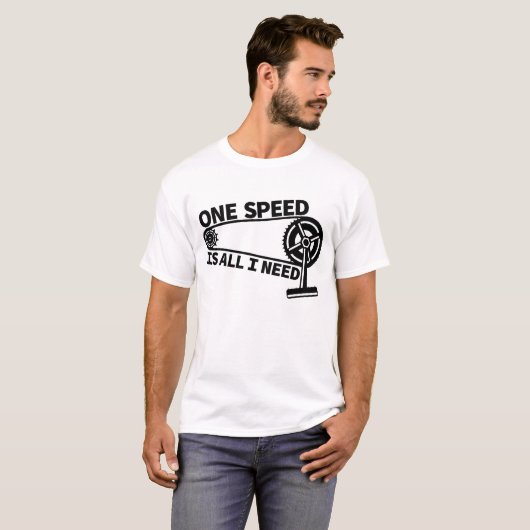 T-shirt Vélo à engrenage fixe à vitesse unique (Devant entier)