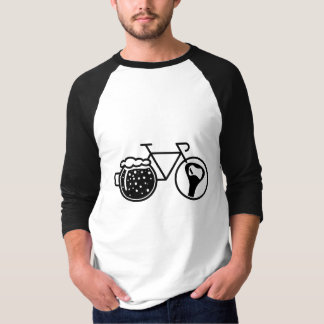 T-shirt Vélo avec verre de bière. Icône d'ouverture de bou