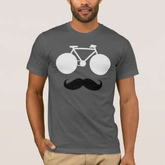 T-shirt vélo blanc avec moustache