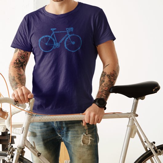 T-shirt Vélo bleu simple