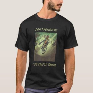 T-shirt Vélo de descente Ne me suivez pas VTT de descente 