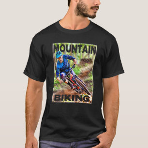 T-shirt Vélo de montagne descendant Un coureur de vélos Il