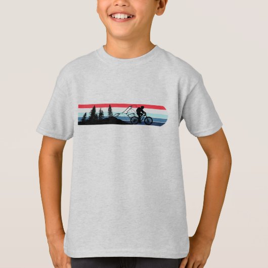 T-shirt Vélo de Montagne Drapeau Américain Vintage Patriot (Devant)