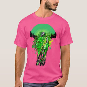 T-shirt Vélo de montagne VTT motif de descente