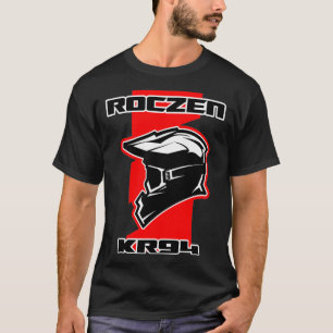 T-shirt Vélo de piste course rouge avec casque et lunettes