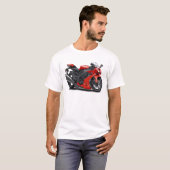 T-shirt Vélo de rouge de Ninja (Devant entier)