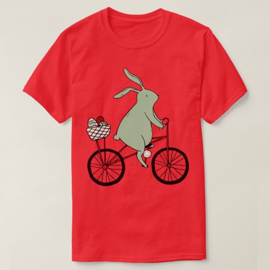 T-shirt Vélo d'équitation de Pâques Bunny (Design devant)