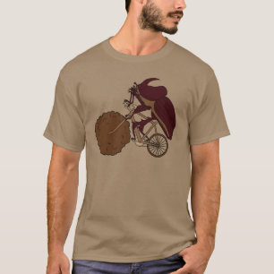 T-shirt Vélo d'équitation de scarabée de Dung avec la roue