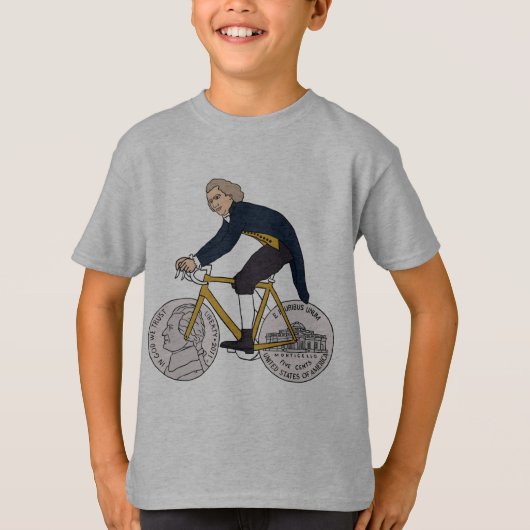 T-shirt Vélo d'équitation de Thomas Jefferson avec des (Devant)