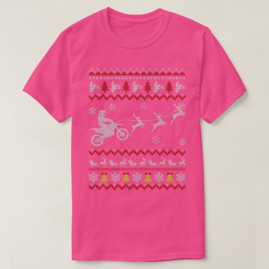 T-shirt Vélo droit Pyjama moto de Noël moche moche G (Design devant)