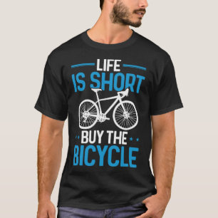 T-shirt Vélo Drôle Vie Vélo Est Court Acheter Le Vélo P