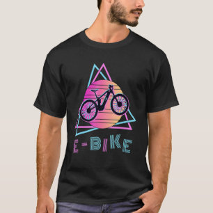 T-shirt Vélo Électrique Rétro 80s Bicyclette EMTB Cyclisme