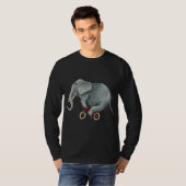 T-shirt Vélo équitation mignonne Eléphant Vélo cavalier El (Devant entier)
