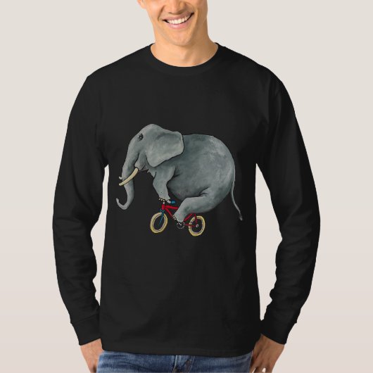 T-shirt Vélo équitation mignonne Eléphant Vélo cavalier El (Devant)