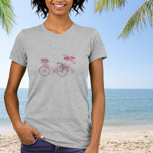 T-shirt Vélo et ballons d'aquarelle