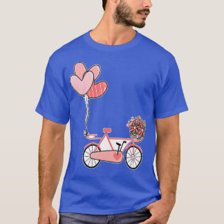 T-shirt Vélo Fleur Coeur Valentines Journée mignonne VDay 