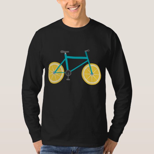 T-shirt Vélo Fruit Citron Roues Vélo Drôle Nourriture Vélo (Devant)