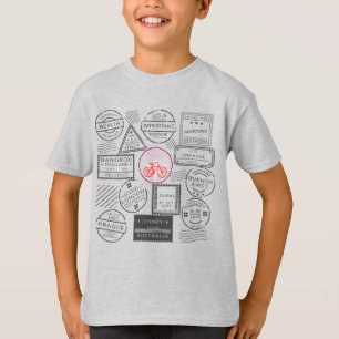 T-shirt Vélo Mondial, Timbres Rétro