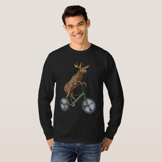 T-shirt Vélo Moose Cadeaux Hommes Femmes Moose (Devant entier)