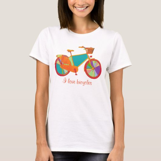 T-shirt vélo rétro couleur (Devant)