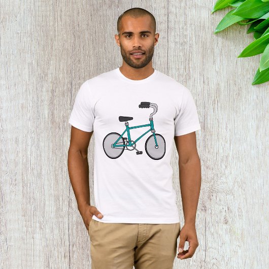 T-shirt Vélo Rétro Simple Bleu