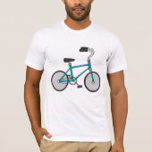 T-shirt Vélo Rétro Simple Bleu (Devant)