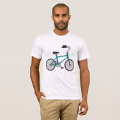 T-shirt Vélo Rétro Simple Bleu (Devant entier)