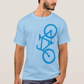 T-shirt Vélo, silhouette verticale, conception bleue