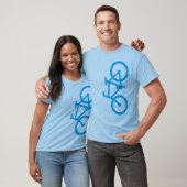 T-shirt Vélo, silhouette verticale, conception bleue (Unisexe)