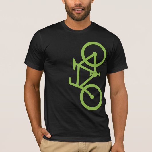 T-shirt Vélo, silhouette verticale, conception de chaux (Devant)