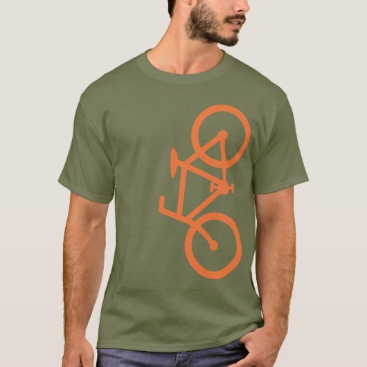 T-shirt Vélo, Silhouette Verticale, Design Orange (Devant)