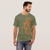 T-shirt Vélo, Silhouette Verticale, Design Orange (Devant entier)