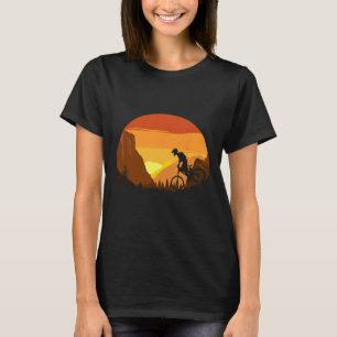 T-shirt Vélo tout terrain rétro coucher de soleil Trail Ri