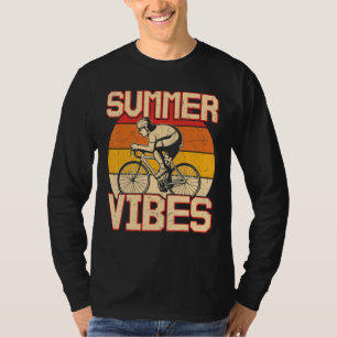 T-shirt Vélo Vintage Rétro Vibes d'été Vélo