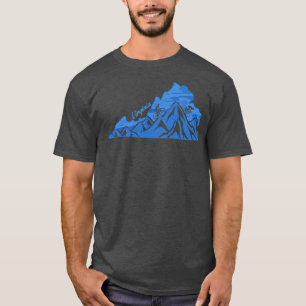 T-shirt Vélo Virginia State Outline Blues Mountain Biking