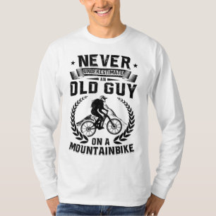 T-shirt Vélo VTT Vieux type sur un VTT Ridi