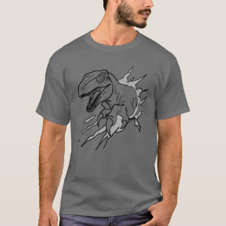 T-shirt Velociraptor en ligne artistique