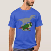 T-shirt Velociraptor Vert Chevronné Oiseau pur (Devant)