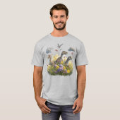 T-shirt Velociraptors dans une prairie (Devant entier)