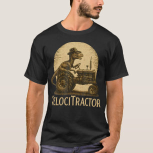 T-shirt Velocitractor Drôle de Dinosaure Agriculteur Tract