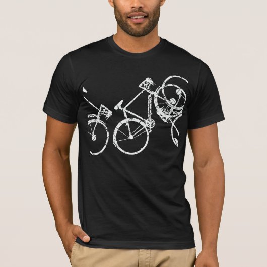 T-shirt Vélos blancs . vélo inspiré noir (Devant)