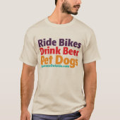 T-Shirt - Vélos-Boire Bière-Chiens Pour Animaux (Devant)