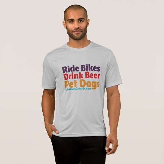 T-Shirt - Vélos-Boire Bière-Chiens Pour Animaux (Devant entier)